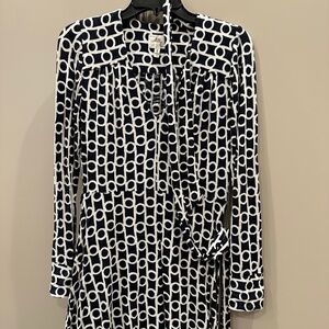 Milly geo print dress w tie size s